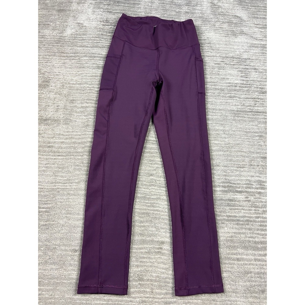 Beverly Hill Polo Club Leggings Womens Small‎ Red Wine Compression Pocket